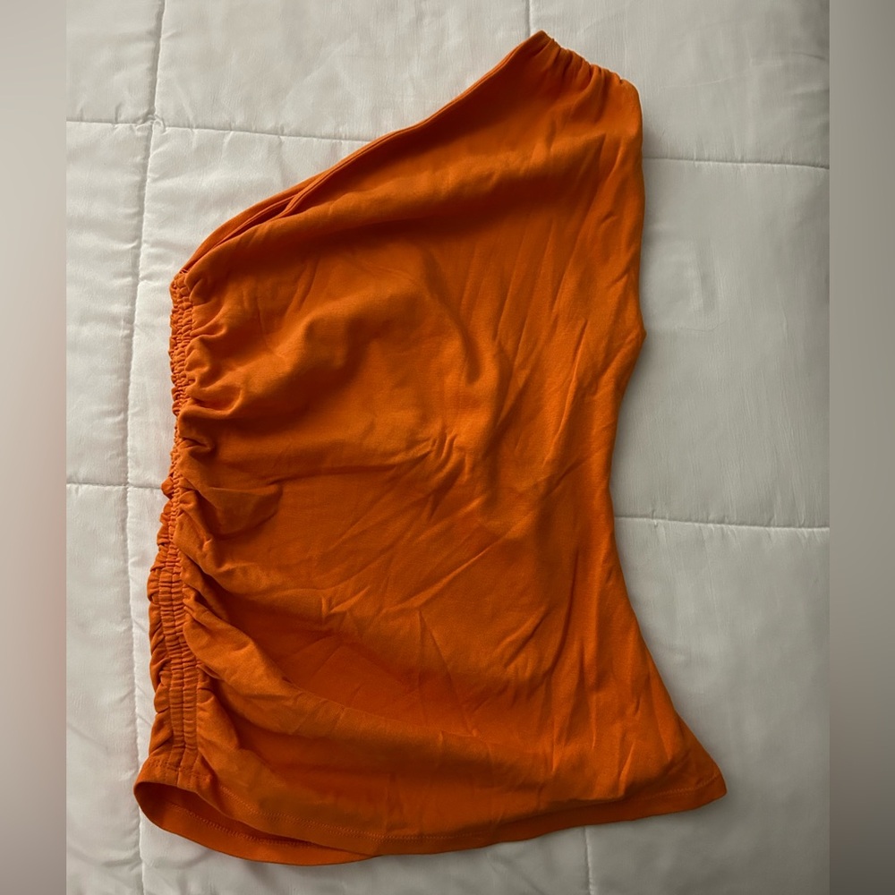 Orange Zara one shoulder top size Large
